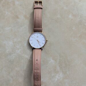 MVMT Boulevard Sunset Women B18 Dress MOP Dial Pink Leather Quartz 38mm Watch